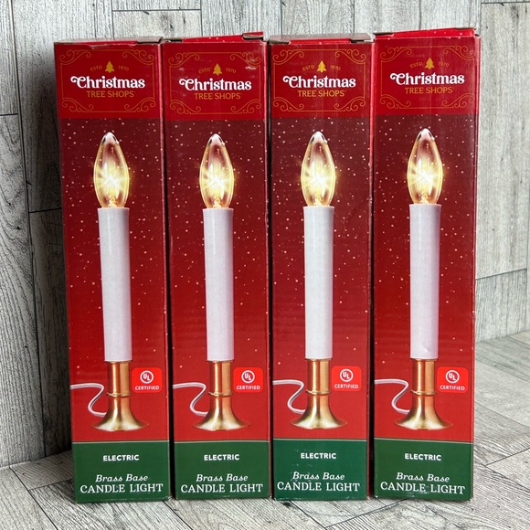 Christmas Tree Shop Electric Brass Base Candle Light 4pk NEW - Picture 3 of 6